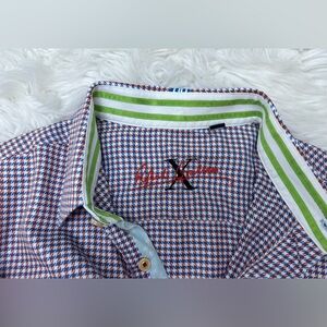 Robert Graham X Size L Long Sleeve Button Up Shirt Cotton Houndstooth Ch…